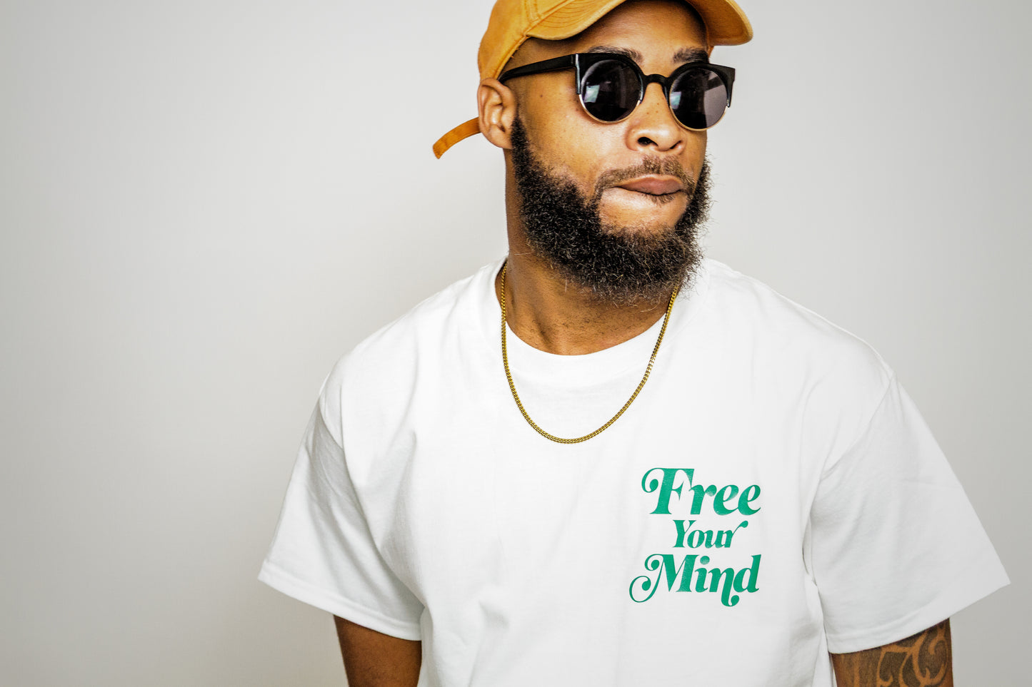 Free Your Mind Logo - White/Green
