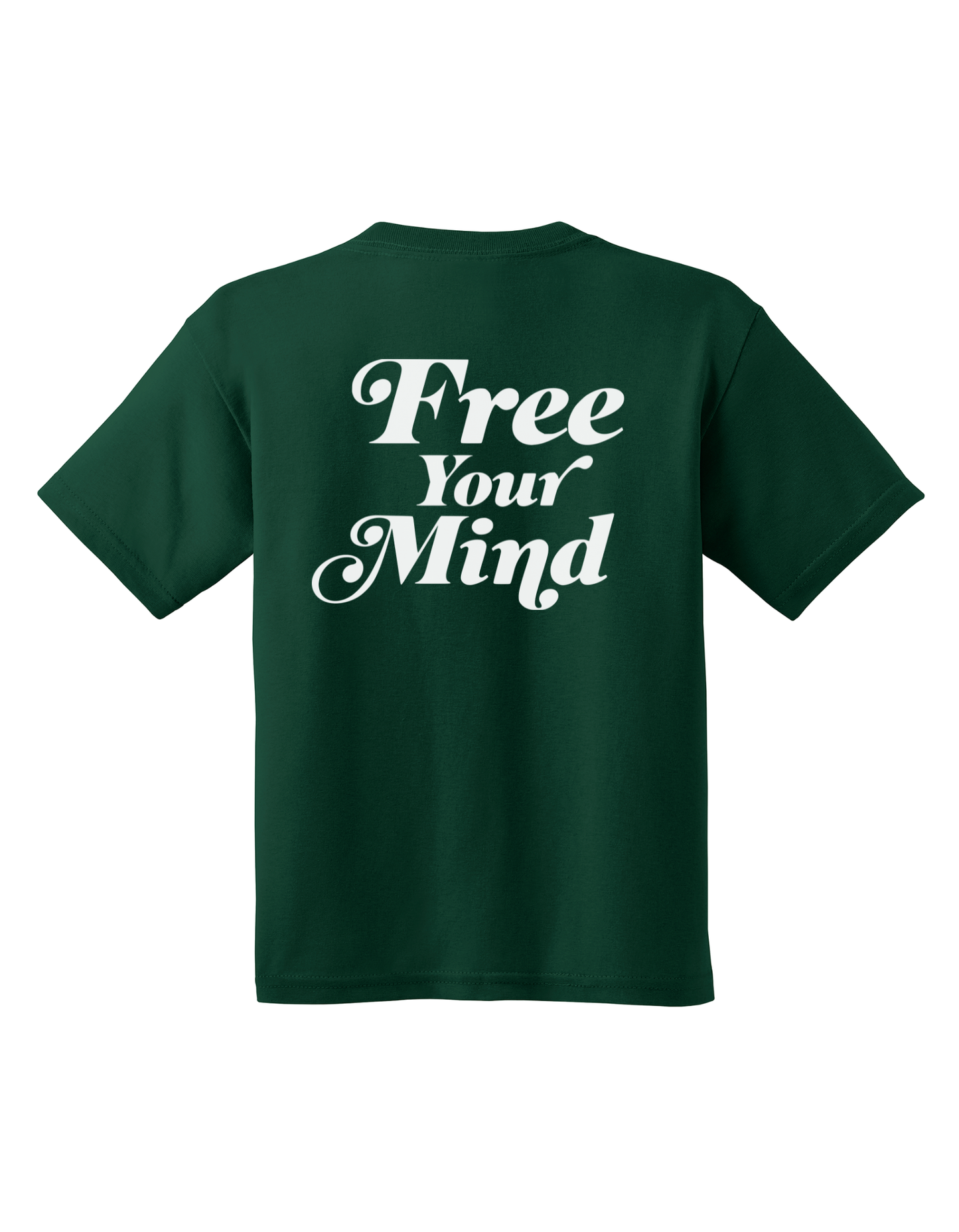 Free Your Mind Logo - Forest Green/White