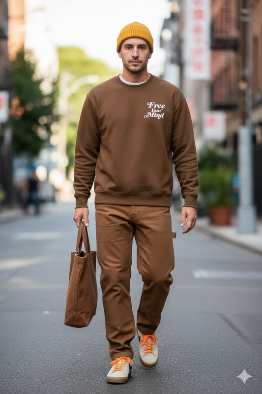 Free Your Mind OG Crew - Cocoa/White